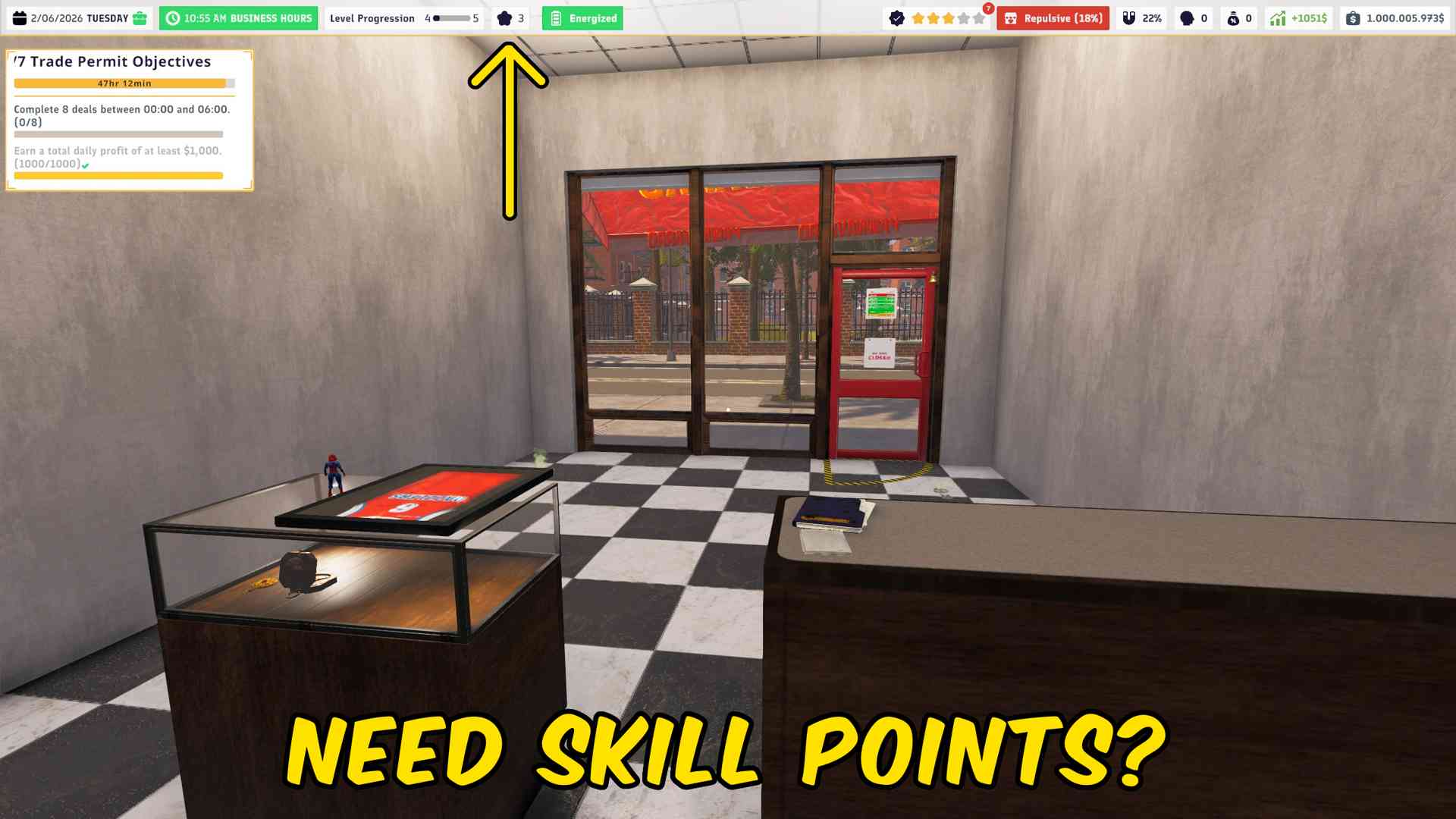 Pawnbroker Simulator — Give Skill Points